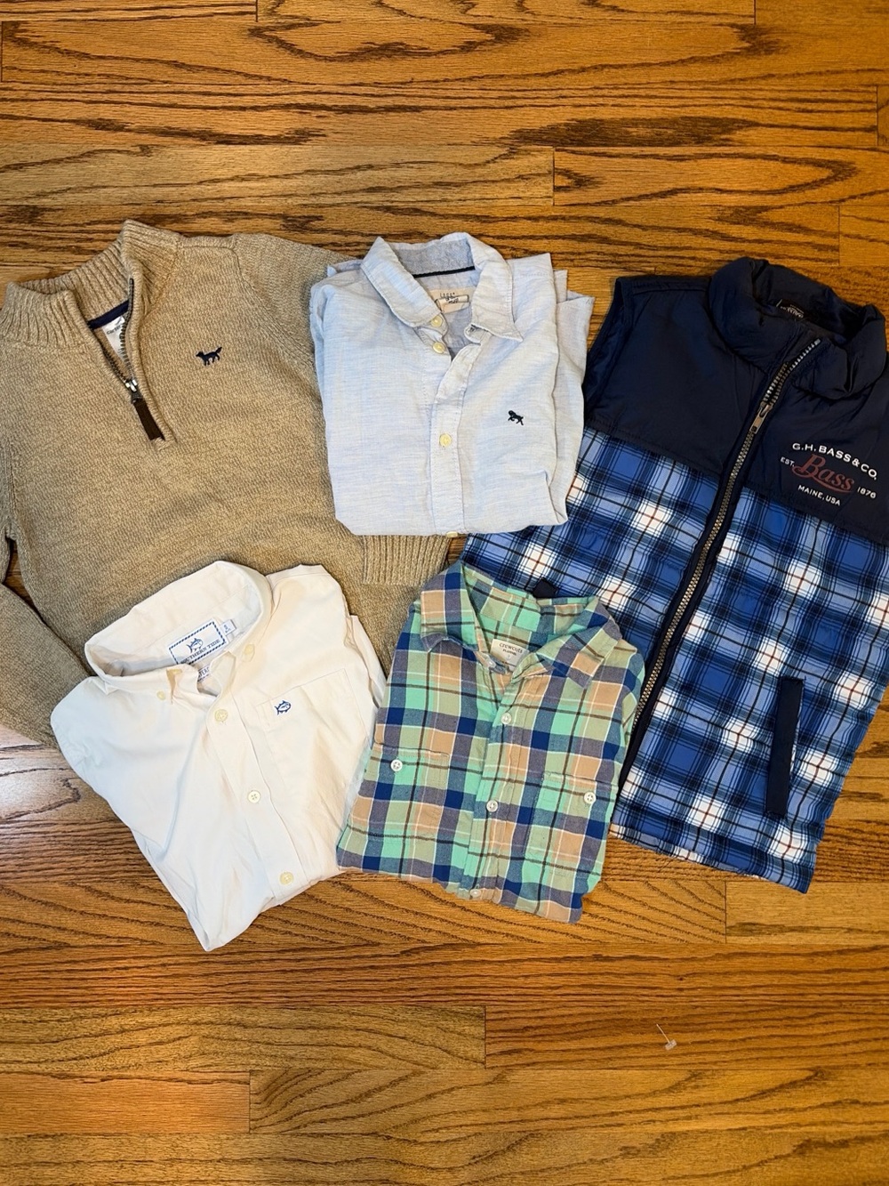 Boys Size 6-7 Winter clothes Lot Shirts Sweater Vest Holiday Preppy button up